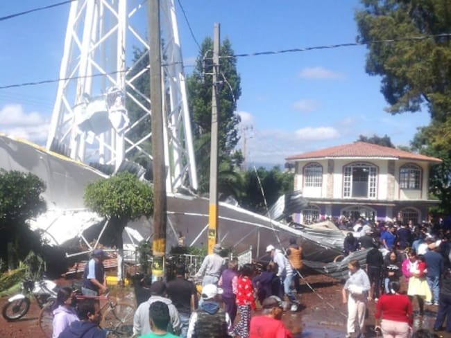 ¡Duró dos días! Colapsa tanque de agua rehabilitado en Texmelucan, Puebla