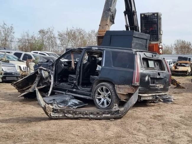 FGR destruye vehículos con blindaje artesanal en Tamaulipas