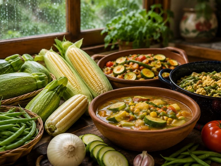 Alimentos económicos para preparar en casa en temporada de lluvias. IA