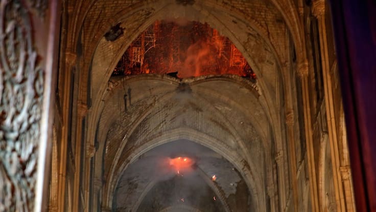 Primeras imágenes del interior de la Catedral de Notre Dame tras incendio