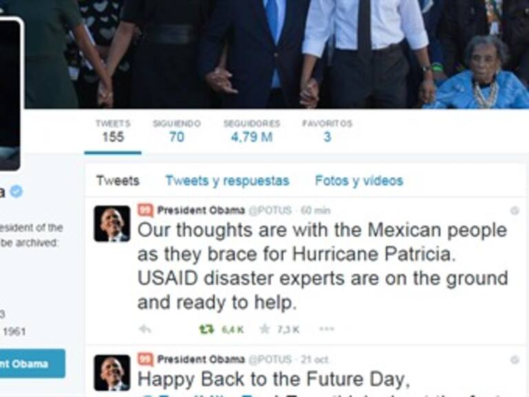 Obama expresa apoyo a México por huracán &quot;Patricia&quot;