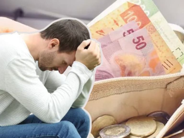 Un hombre triste piensa sobre su salario. Imagen generada con Canva