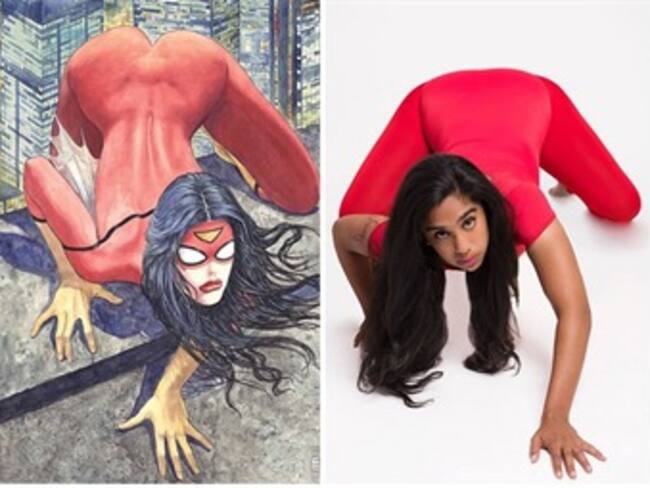 Mujeres recrean las poses que hacen las superheroínas y este fue el resultado