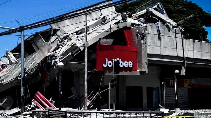 Colapsa Jollibee en terremoto de Filipinas: el video que muestra la magnitud del sismo en Mindanao