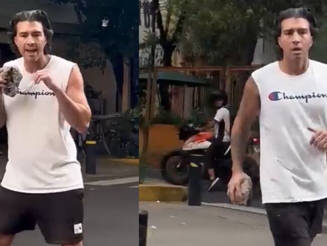 ‘Lord piedra’ así apodaron a un extranjero que amenazó a un mexicano con una piedra en calles de la Condesa
