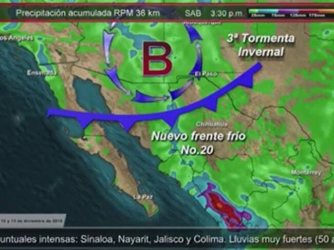Pronóstico del tiempo del 12 y 13 de diciembre