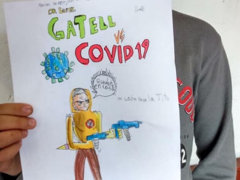 López-Gatell agradece a niño que lo dibujó como un superhéroe por COVID-19
