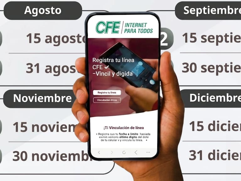 Los usuarios de CFE Internet para Todos deben vincular su número telefónico conforme al calendario de registro establecido según la terminación de la línea.