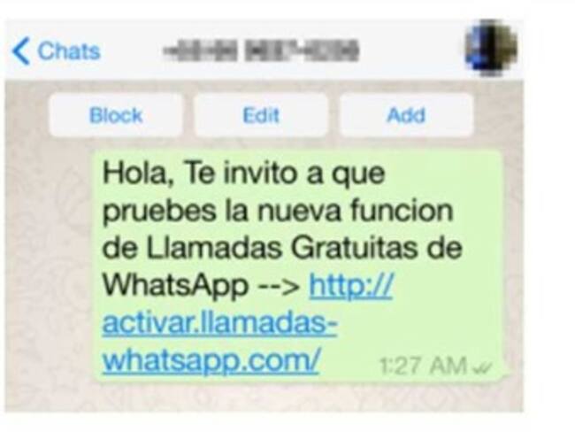 Cibercriminales en llamadas de WhatsApp