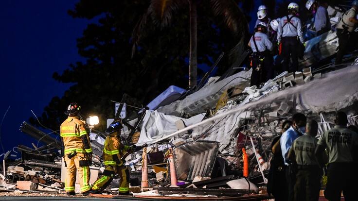 Suman 9 muertos por derrumbe de edificio en Miami; hay 156 desaparecidos