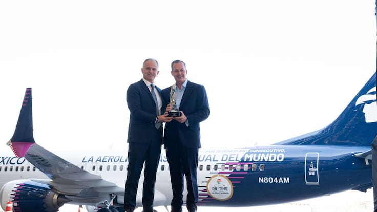 Aeroméxico hace historia: es la aerolínea más puntual del mundo por segundo año consecutivo