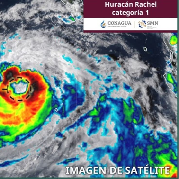 Rachel se degrada a categoría 1 y se aleja de costas mexicanas