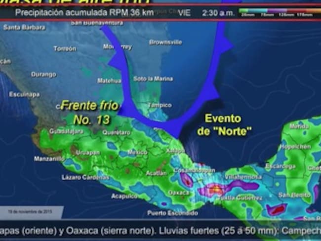 Pronóstico del tiempo del 19 de noviembre