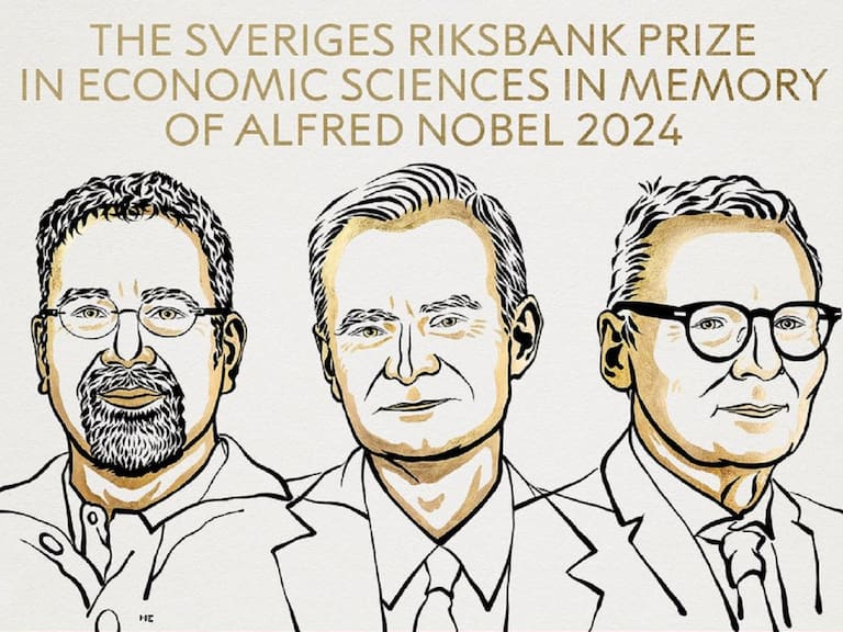 Otorgan el Premio Nobel en Ciencias Económicas a Daron Acemoglu, Simon Johnson y James Robinson.