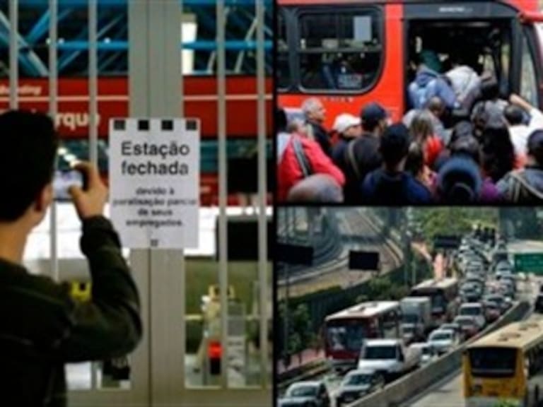 Registra Sao Paulo  tráfico récord a causa de huelga en transportes