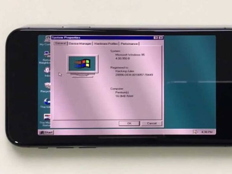 [Video] Youtuber instala Windows 95 en un iPhone X