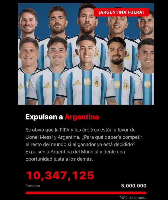 Votación en la página web argentinaout.com