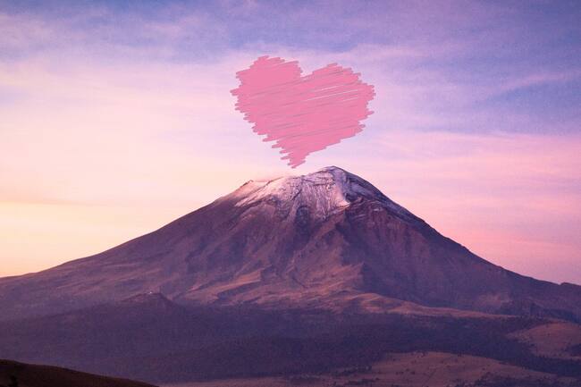 Volcán popocatepetl corazón