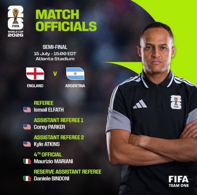 Designación arbitral para la semifinal