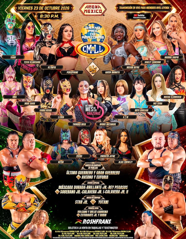 Cartelera completa viernes espectacular en la Arena México