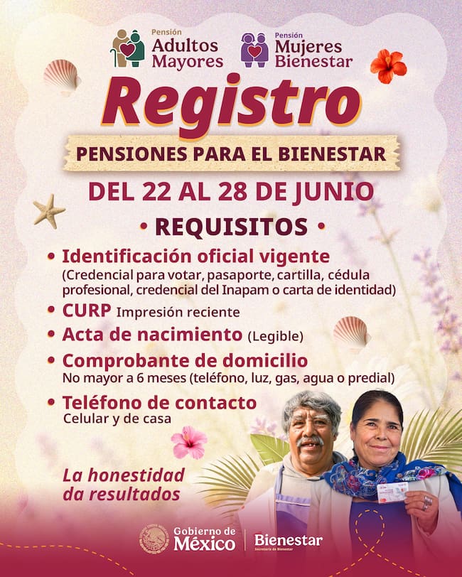 Requisitos para registrarse a la Pensión Mujeres Bienestar con credencial INAPAM en junio