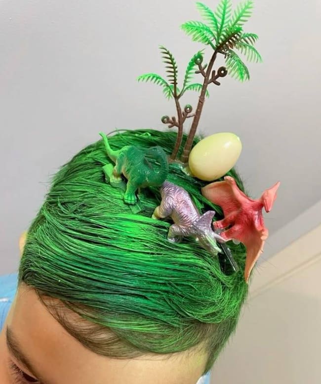 Peinado de dinosaurios