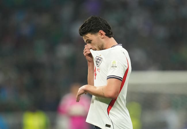 Declan Rice jugando a México