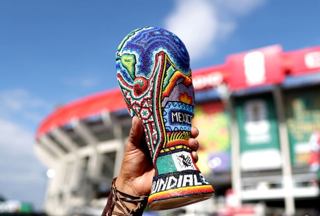 Aficionado con la Copa del Mundo