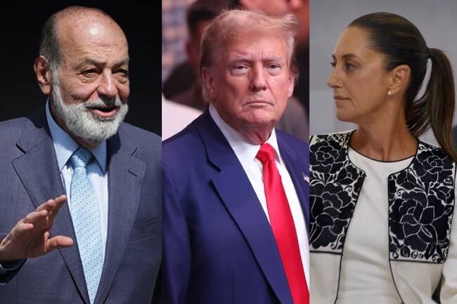 Slim, Trumo y Sheinbaum.