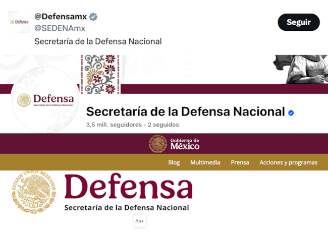 La SEDENA ya se llama Defensa en todas sus plataformas digitales y redes sociales.
