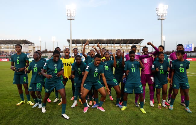Festejo de Nigeria tras avanzar a los Cuartos de Final