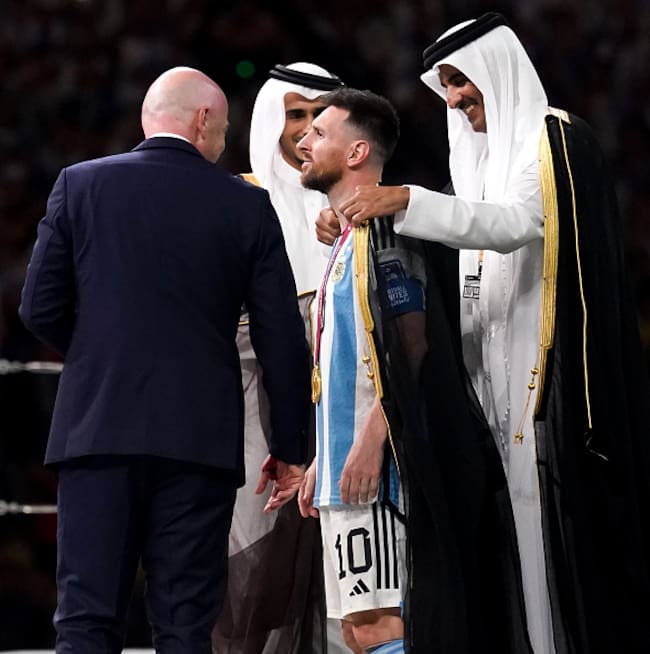 Emir Sheikh Tamim bin Hamad al-Thani y Messi