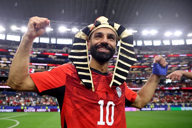 Mohamed Salah después de clasificar a la siguiente ronda