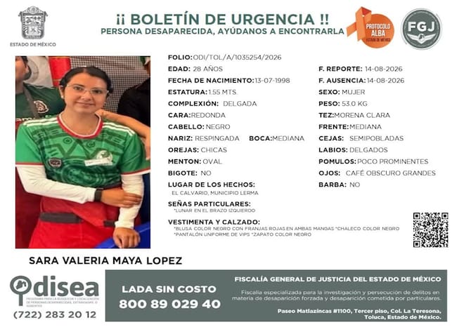 La joven localizada sin vida en Paseo Tollocan en Toluca, Edomex contaba con reporte de desaparición en el municipio de Lerma.