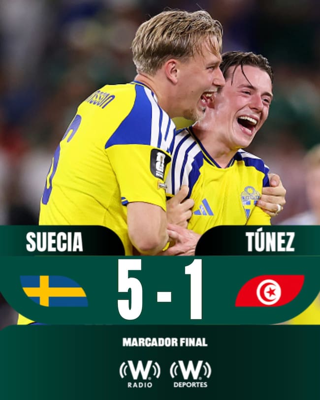 Suecia golea a Túnez
