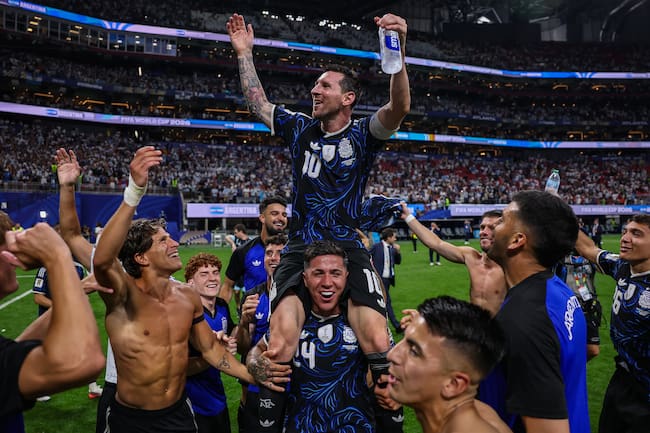 Celebración de Argentina tras vencer a Inglaterra